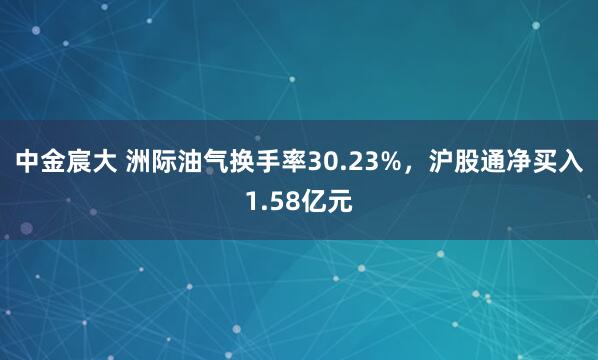中金宸大 洲际油气换手率30.23%，沪股通净买入1.58亿元