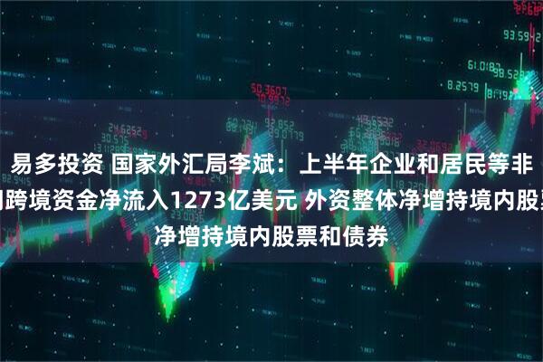 易多投资 国家外汇局李斌：上半年企业和居民等非银行部门跨境资金净流入1273亿美元 外资整体净增持境内股票和债券
